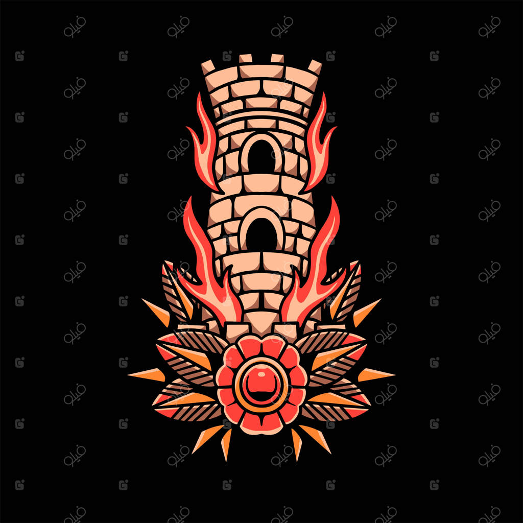 طرح وکتور تتوی برج سوزان