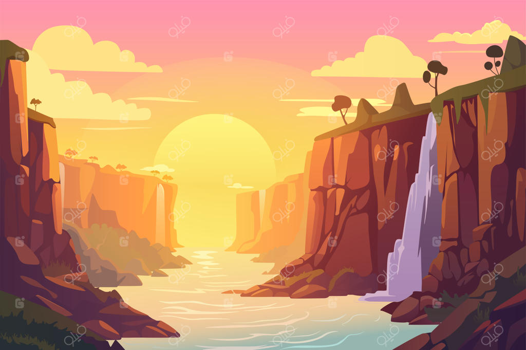 تصویر پس‌زمینه: نمایشی خیره‌کننده از آبشاری زیبا و شگفت‌انگیز