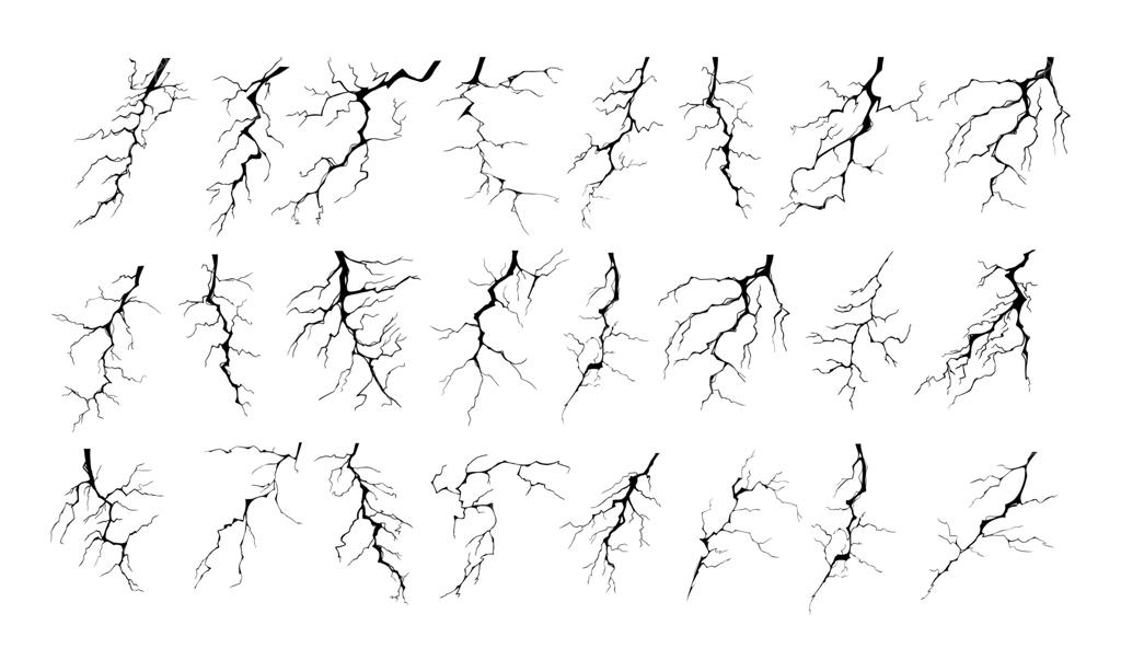 مجموعه‌ای از تصاویر سایه‌ای رعد و برق