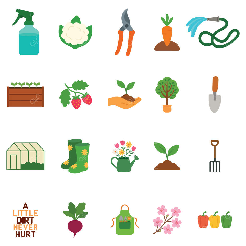 هنر باغ رنگارنگ، کلیپ‌آرت باغبانی رنگی، بسته طراحی باغبان برای سابلعمیشن