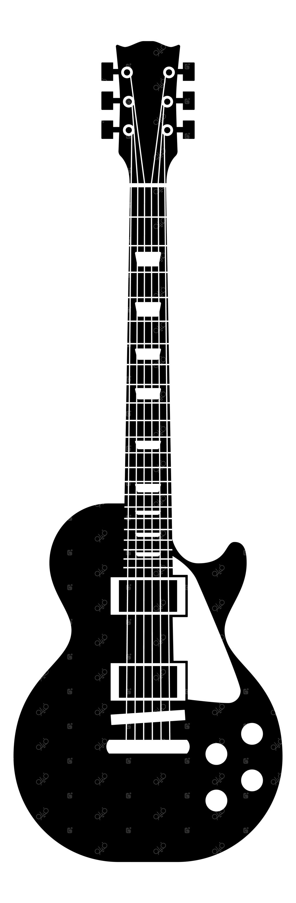 آیکون مشکی گیتار بیس، ساز و نوازنده گروه راک