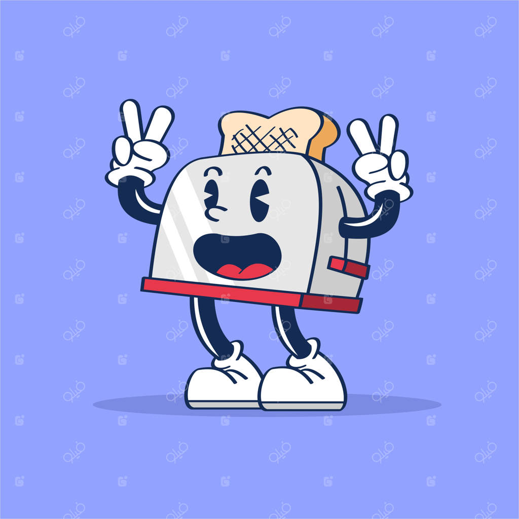 تستر با دو انگشت - تصویرسازی کارتونی شخصیت نقاشی شده با دست