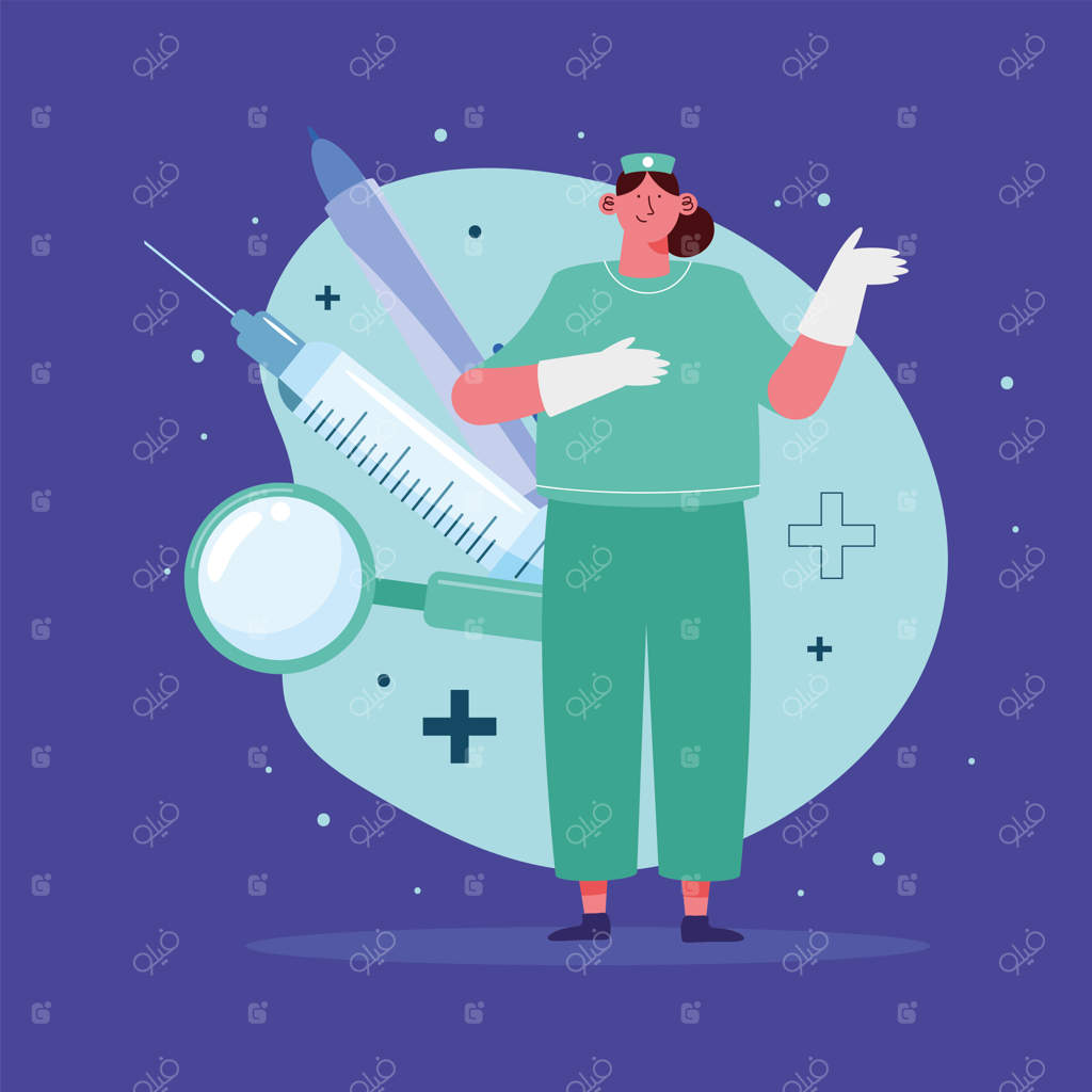 پزشک جراح زن با دارو‍