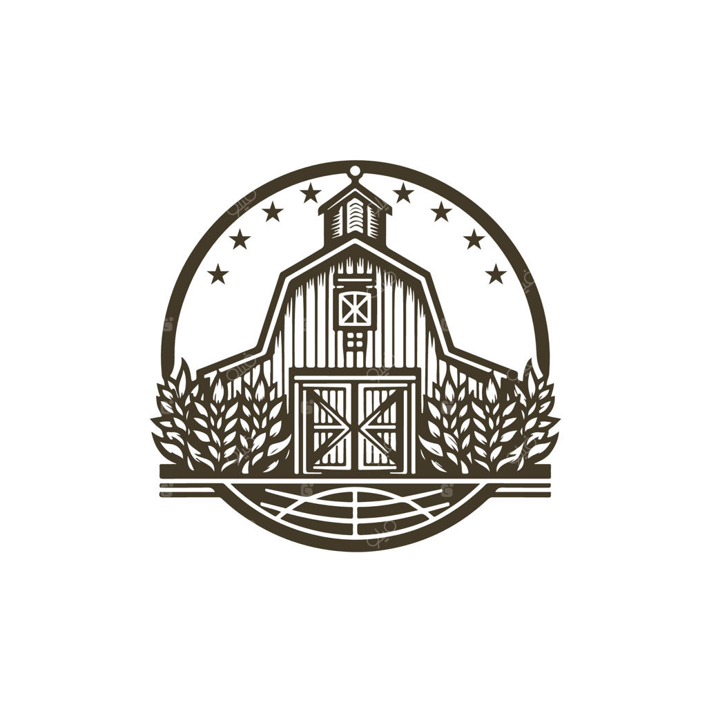 لوگوی انبار مزرعه با طرح وینتیج