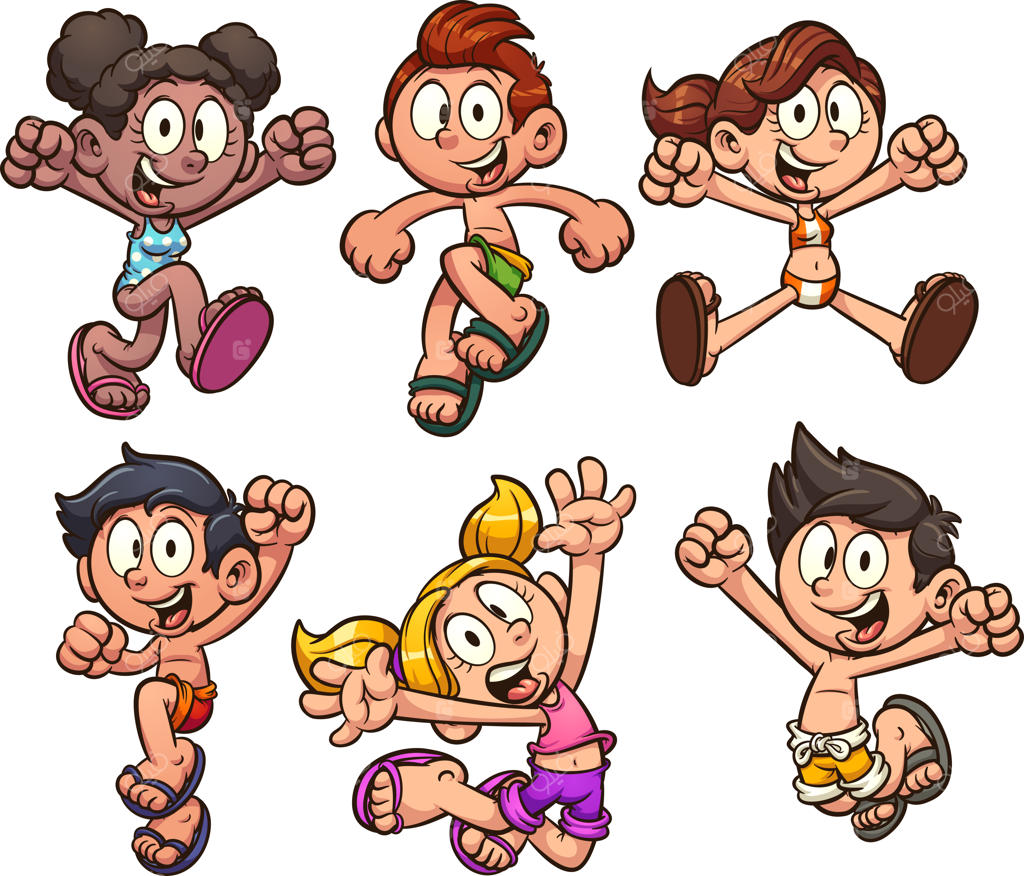 کودکان با لباس تابستانی (ایزوله)