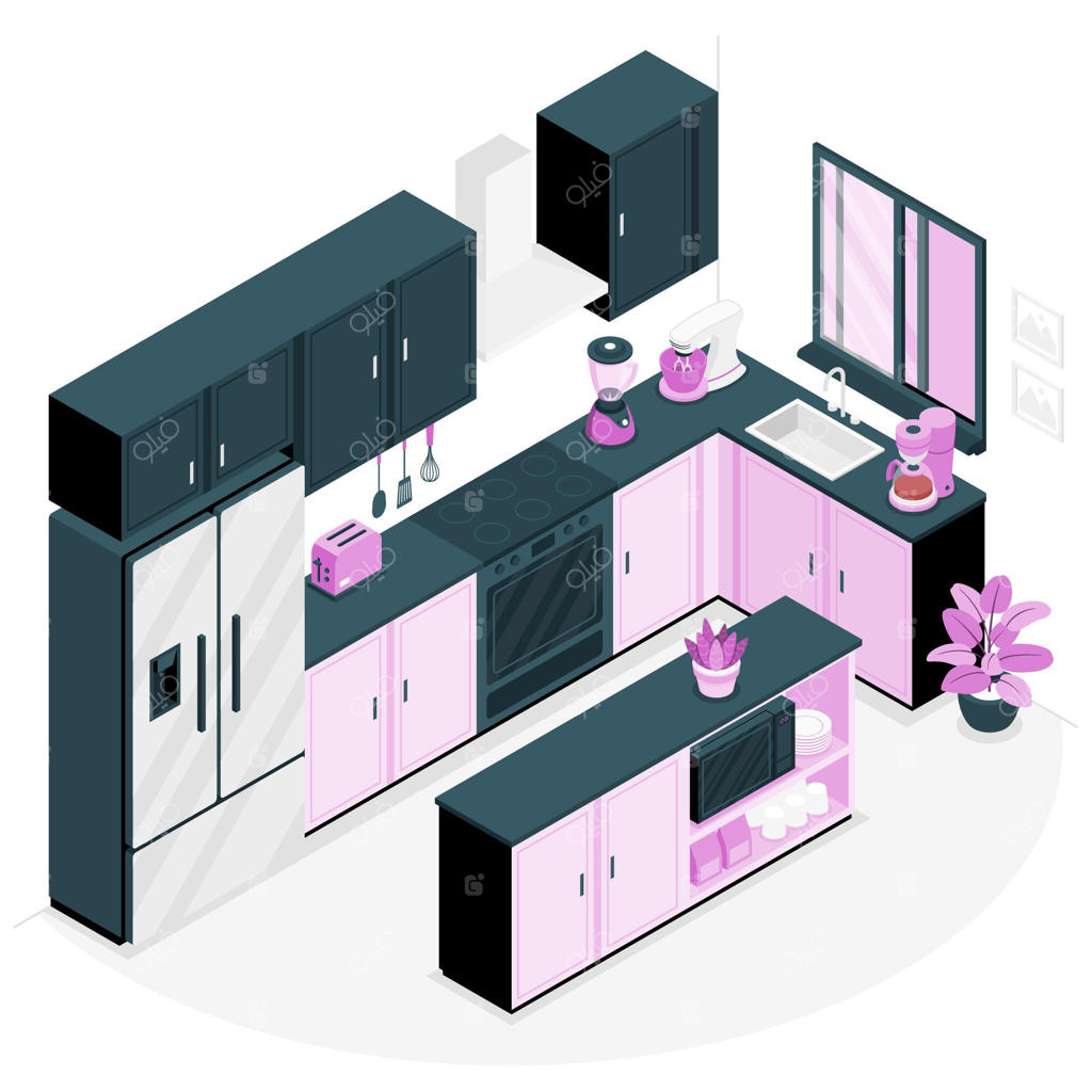 تصویری مفهومی از لوازم آشپزخانه