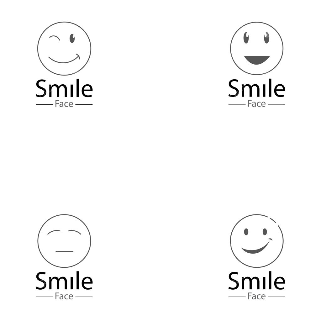 آیکون وکتور خطی لوگوی چهره خندان