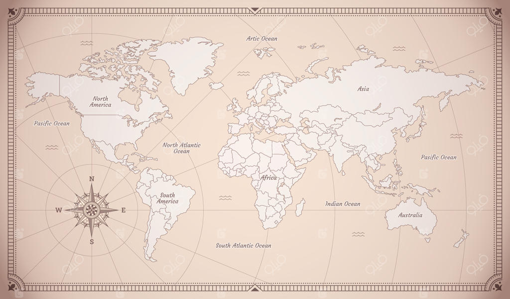 نقشه قدیمی جهان به تصویر کشیده شد