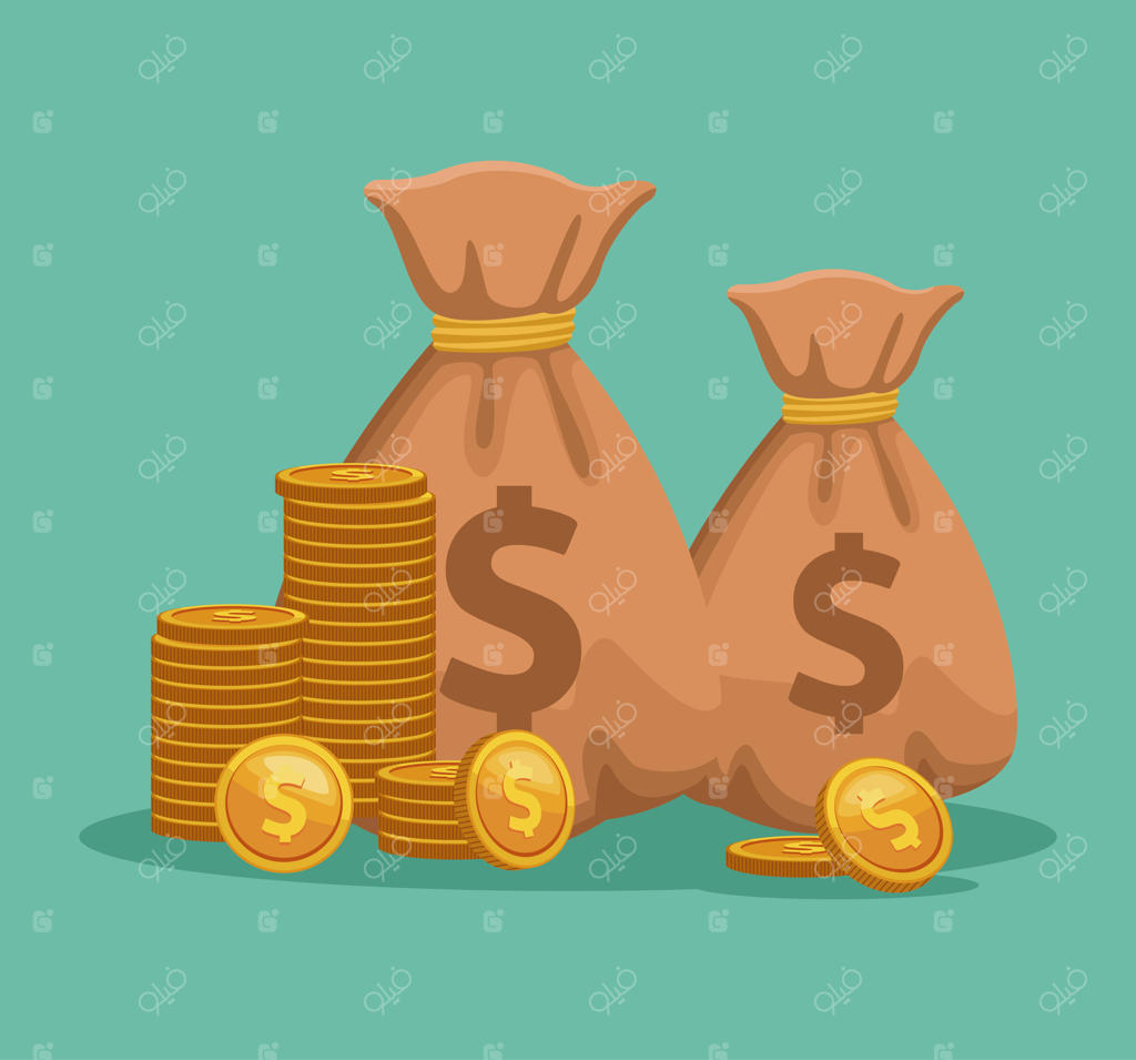 کیسه‌های پول و سکه‌ها