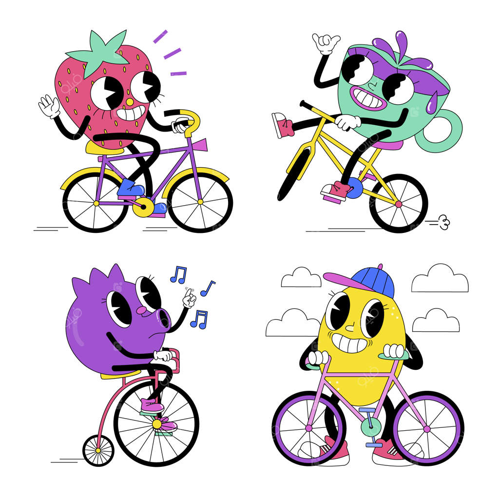 مجموعه برچسب‌های دوچرخه با طرح اسید