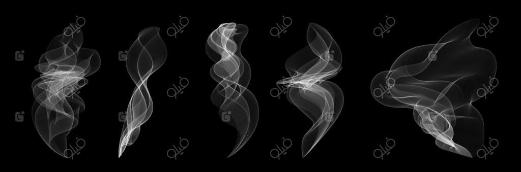 مجموعه بخار و دود شفاف واقعی. بخارات سفید دوار برای چای، قهوه، غذا یا جلوه‌های آتش. تصویرسازی با بافت درخشان. آیکون‌های مجزا برای گرما، آشپزی یا طرح‌های ترسناک.