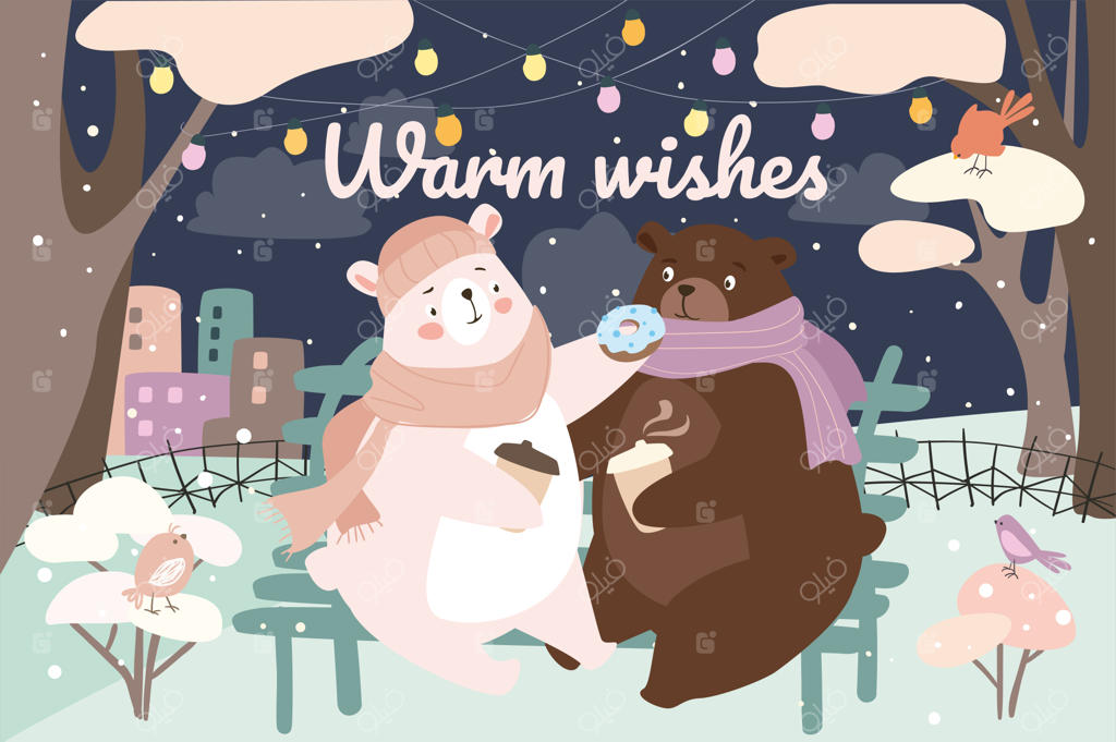 زمینه‌ای با مفهوم آرزوهای گرم و صمیمی