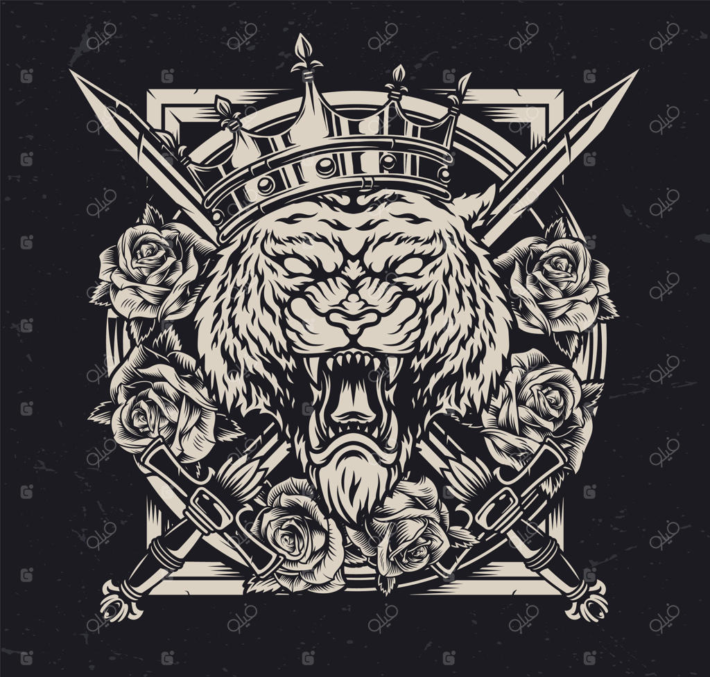 ببر پادشاه خشمگین و تاج‌به‌سر؛ طرحی مفهومی و اصیل