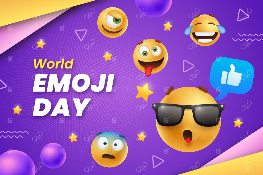 پس‌زمینه روز جهانی اموجی با طراحی واقعی