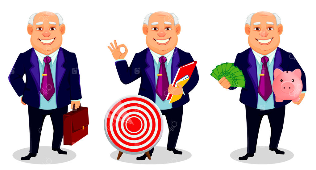 شخصیت کارتونی تاجر چاق و خوش‌رو