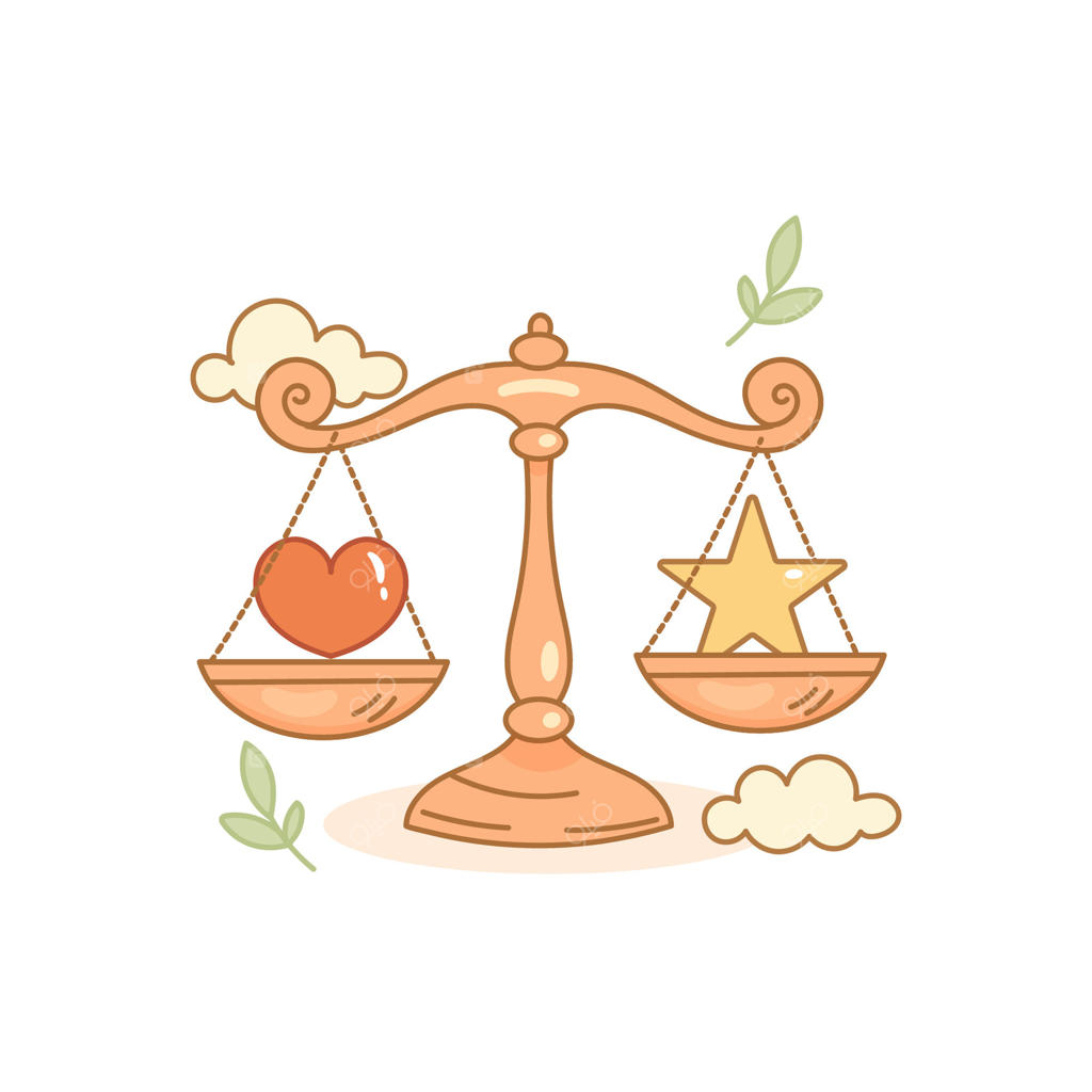 طالع‌بینی برج میزان با قلب و ستاره متعادل