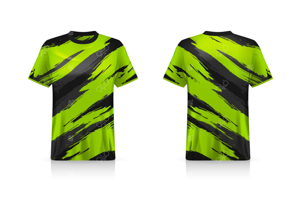 طراحی لباس فوتبال و ورزش‌های الکترونیکی: الگوی پیراهن و لباس تیمی - تصویرسازی وکتور