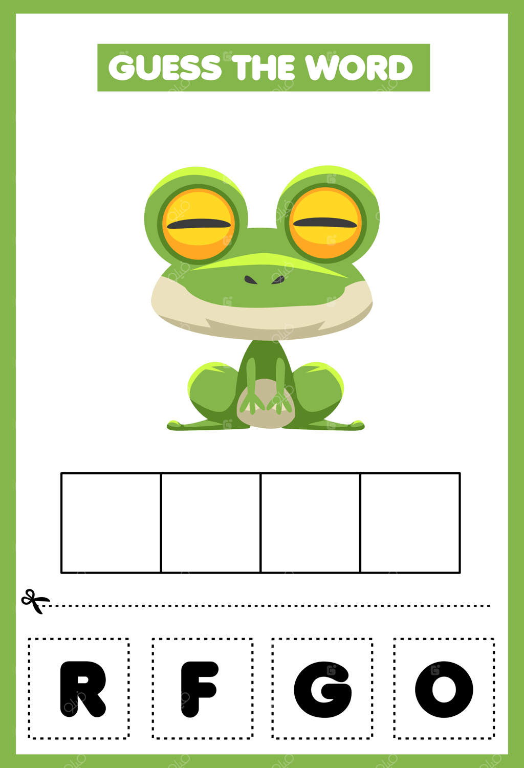 بازی حدس کلمه برای کودکان: قورباغه