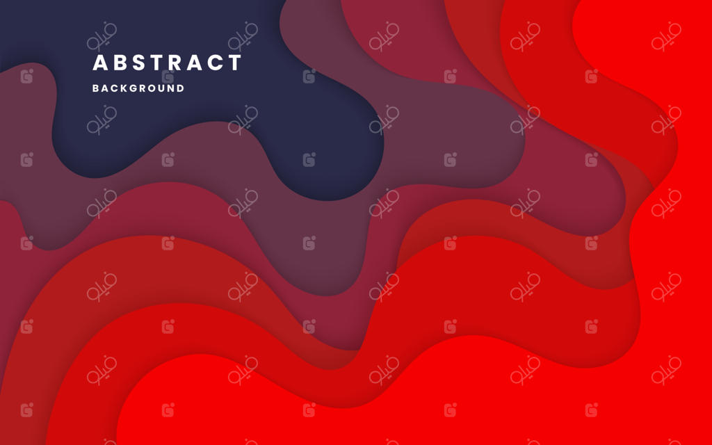 پس‌زمینه گرادیان تیره از قرمز به آبی با نور و سایه‌های موج‌دار پویا. پس‌زمینه انتزاعی مایع. طراحی مدرن و شیک. وکتور با کیفیت بالا.