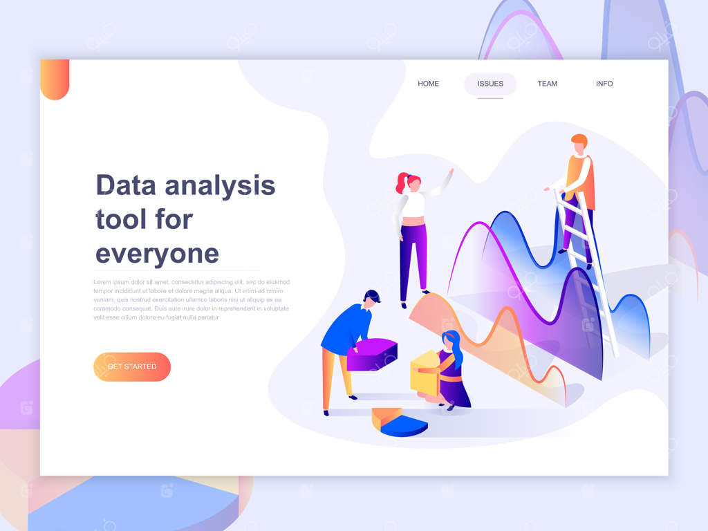 قالب صفحه فرود برای تحلیل داده‌ها