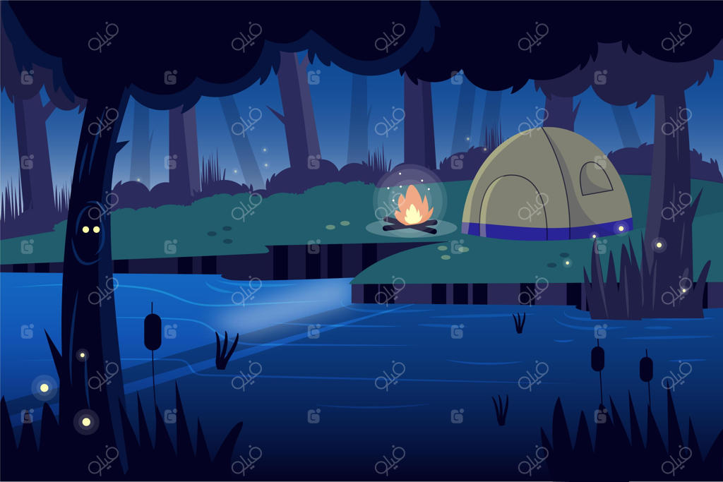 طرح منظره منطقه کمپینگ