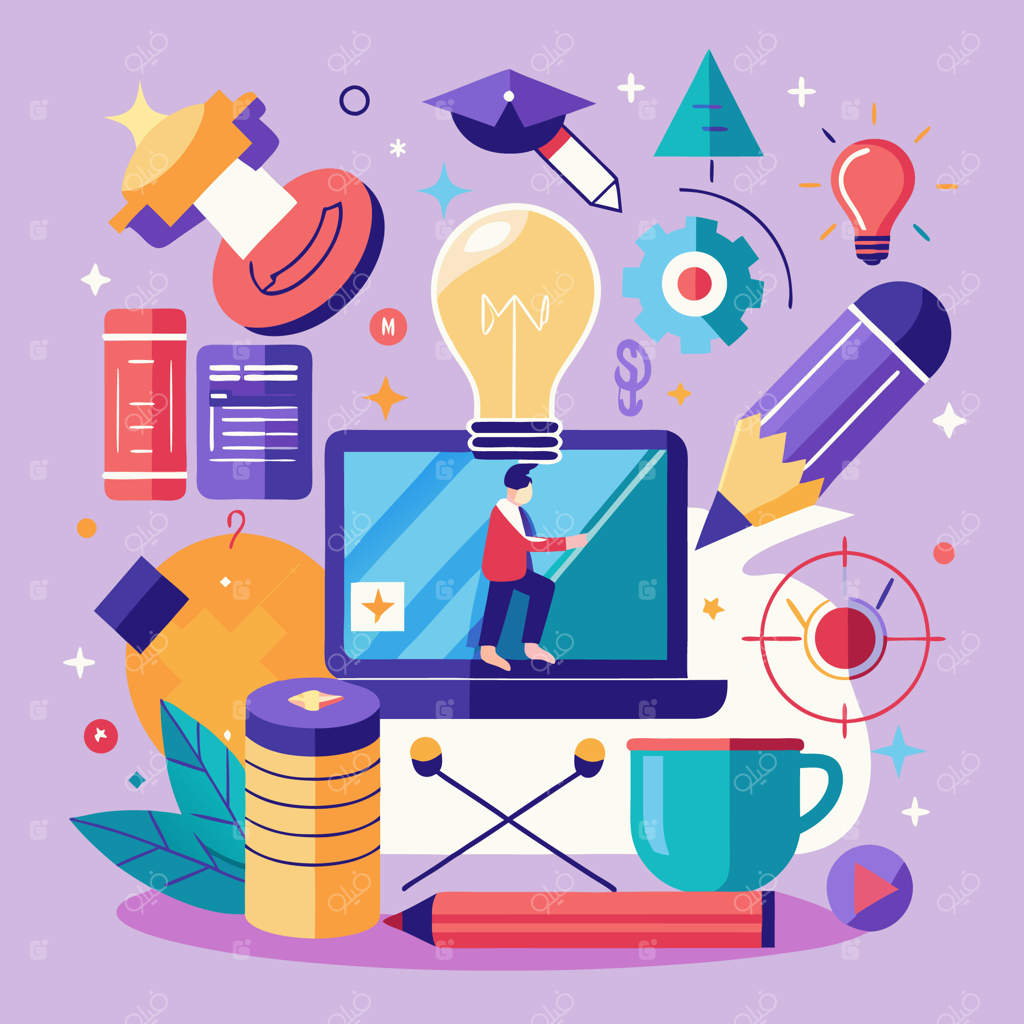 تصویرسازی فضای کاری خلاقانه: طراحی دفتر پرانرژی با عناصر الهام‌بخش