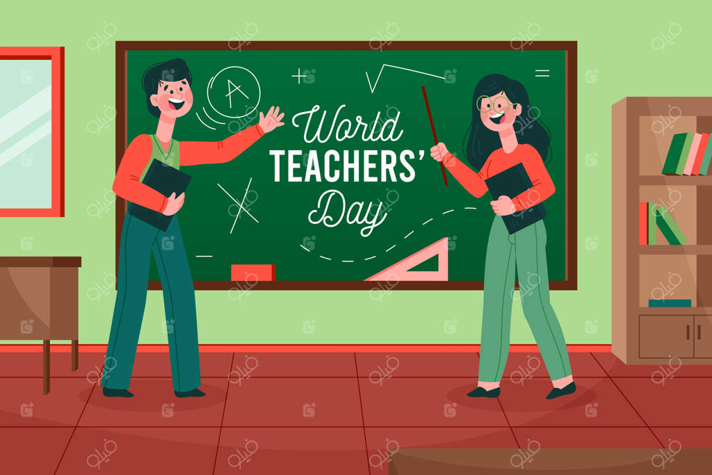 جشن روز معلم با سبک طراحی دستی