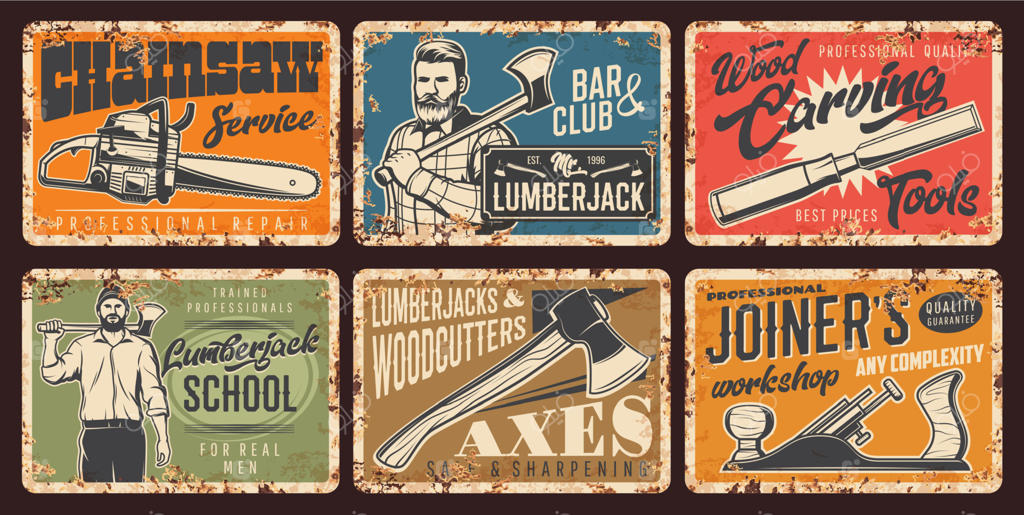 خدمات چوب‌بری، چوب‌کاری و صفحات فلزی زنگ‌زده