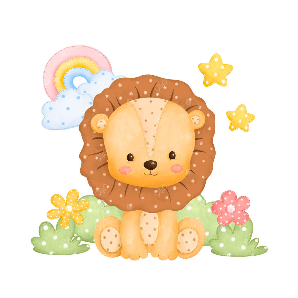 اسباب‌بازی های نرم عروسکی به شکل شیر سافاری - نقاشی آبرنگ