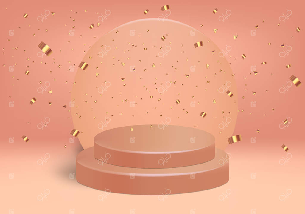 پایه نمایش محصول بر روی پس‌زمینه نارنجی