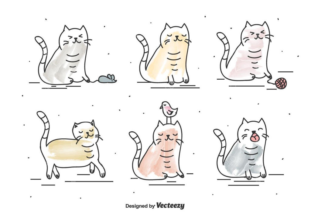 وکتور گربه بامزه