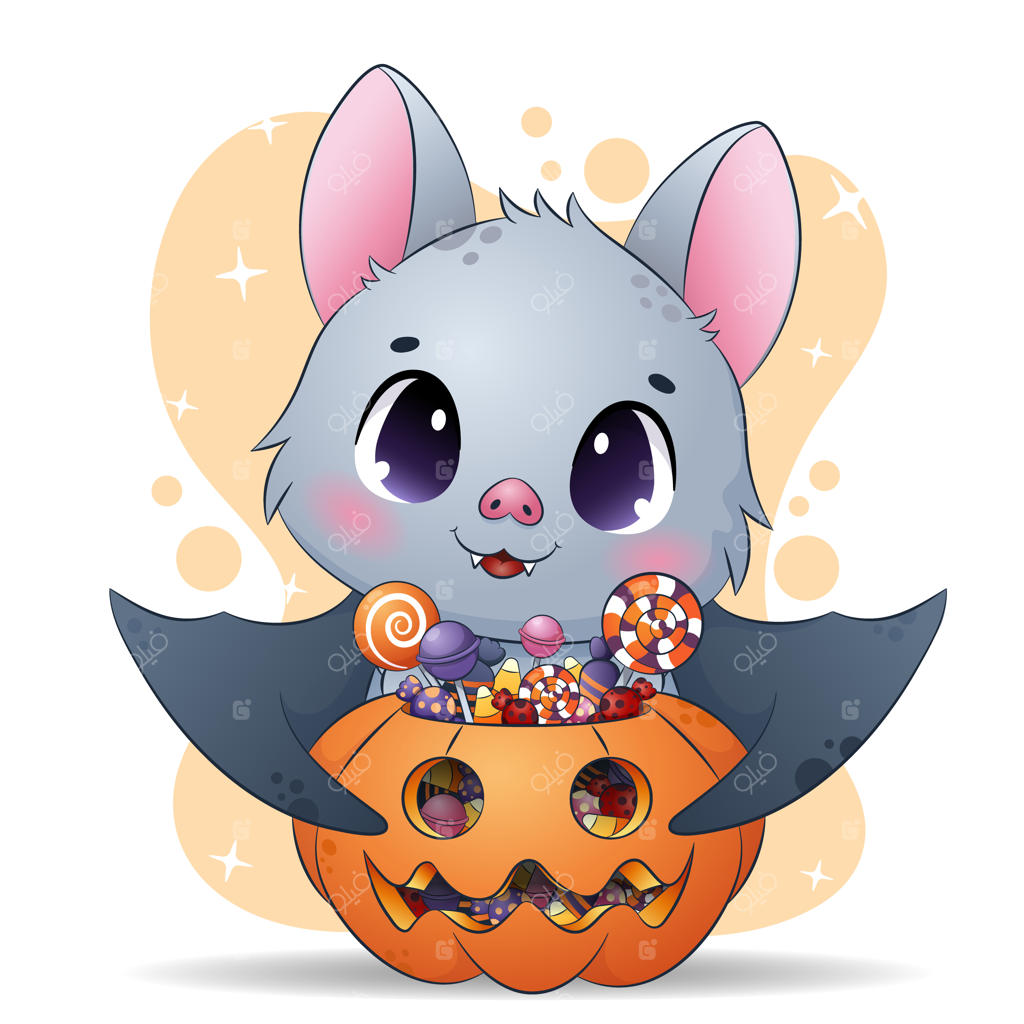 خفاش بامزه با کدو تنبل شکلاتی