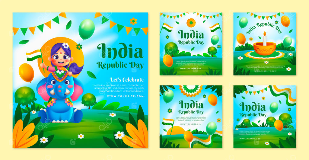 مجموعه‌ای از پست‌های اینستاگرامی جشن روز جمهوری هند