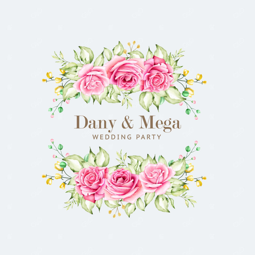 قاب گلدار شیک با گل‌های آبرنگی