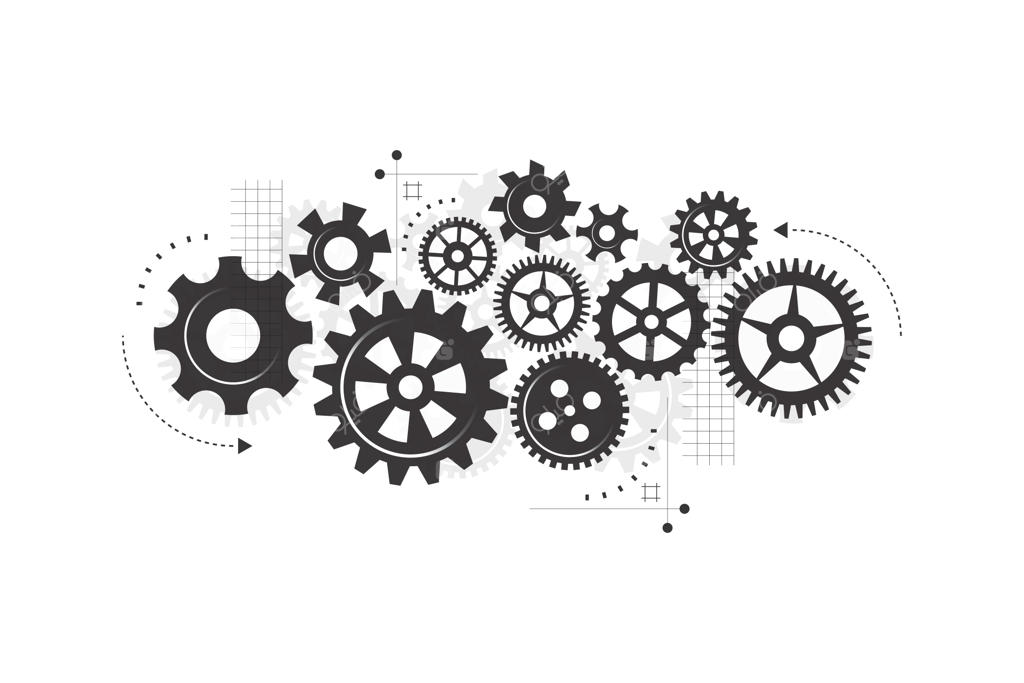 وکتور پس‌زمینه انتزاعی مکانیزم چرخ‌دنده و فناوری ماشین‌آلات