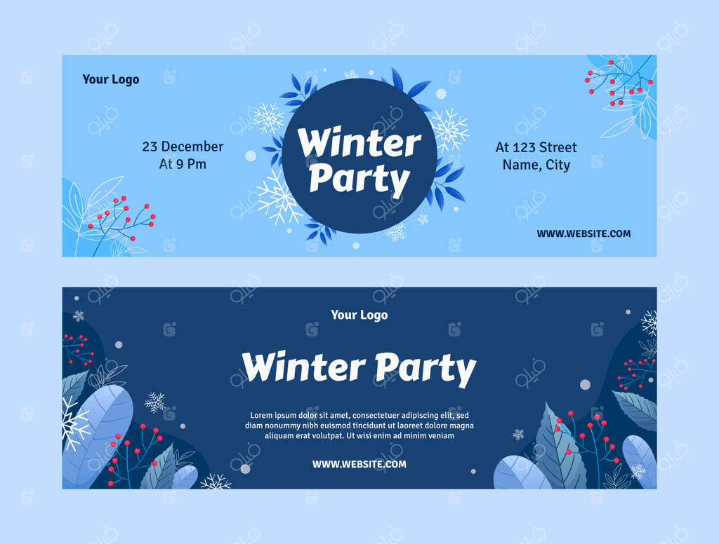 قالب مهمانی زمستانی با گرادینت جذاب