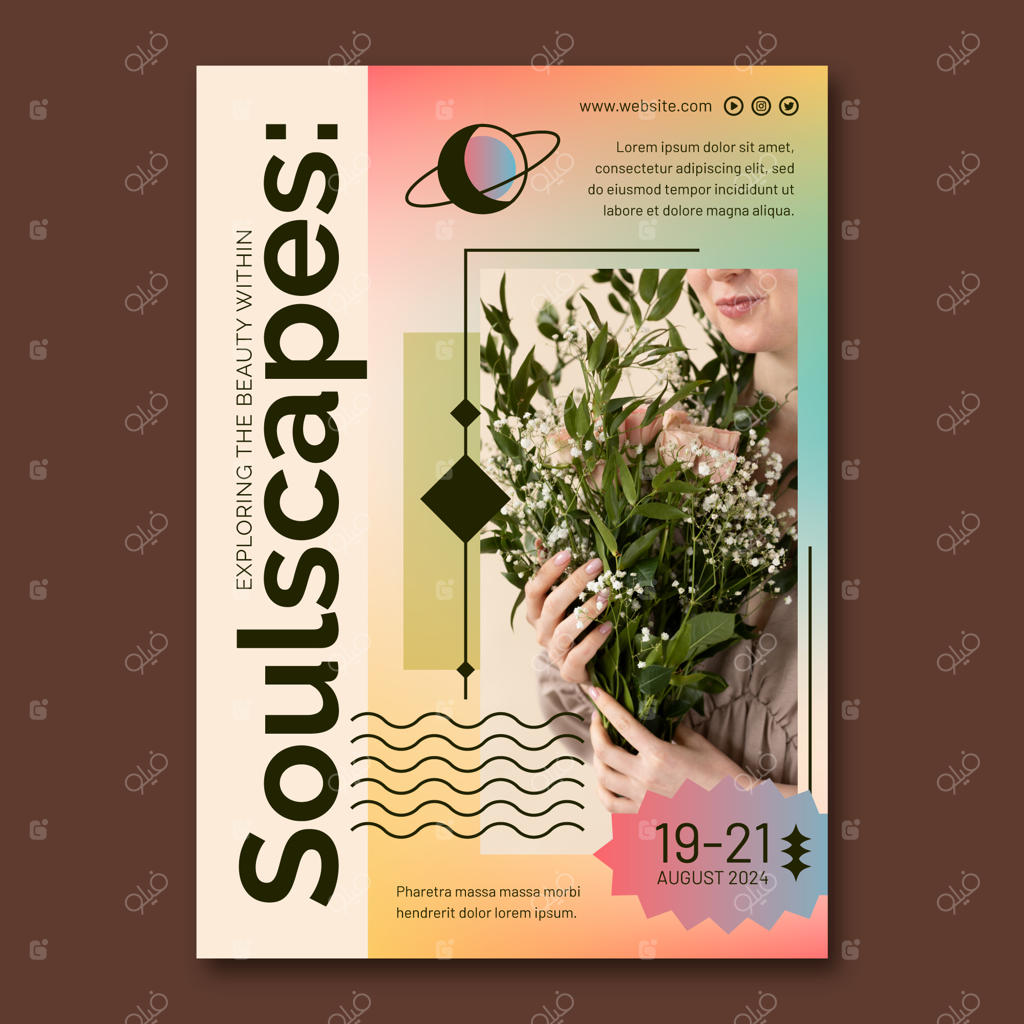 قالب پوستر عمودی با گرادیانت مدرن