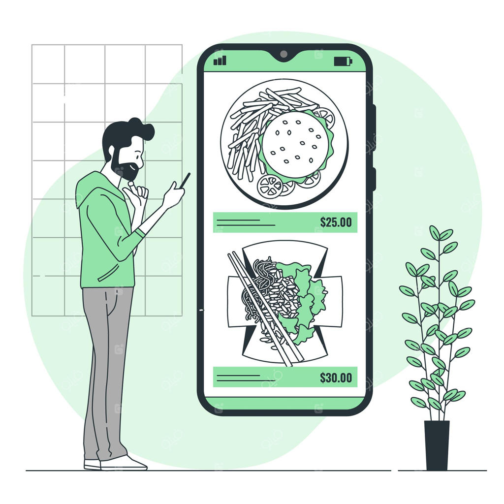 تصویرسازی مفهوم سفارش غذا