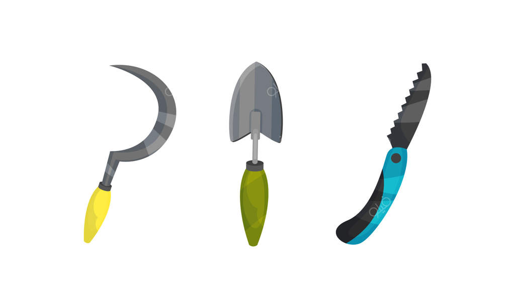 ست بیلچه و داس به عنوان ابزار و تجهیزات باغبانی