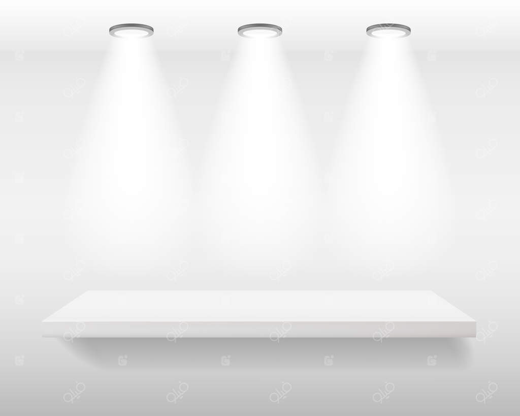 قفسه واقع‌گرایانه سفید روی دیوار سفید