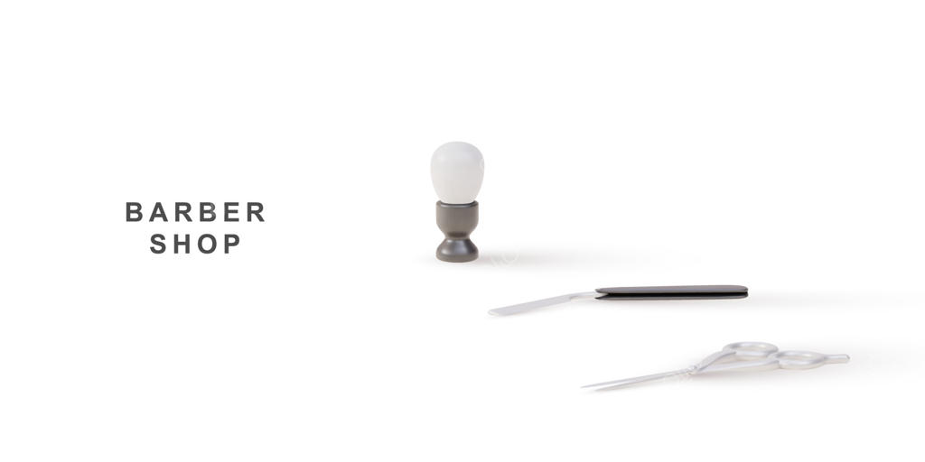 مجموعه اشیاء سه‌بعدی واقعی برای آرایشگاه. تصویر وکتور.