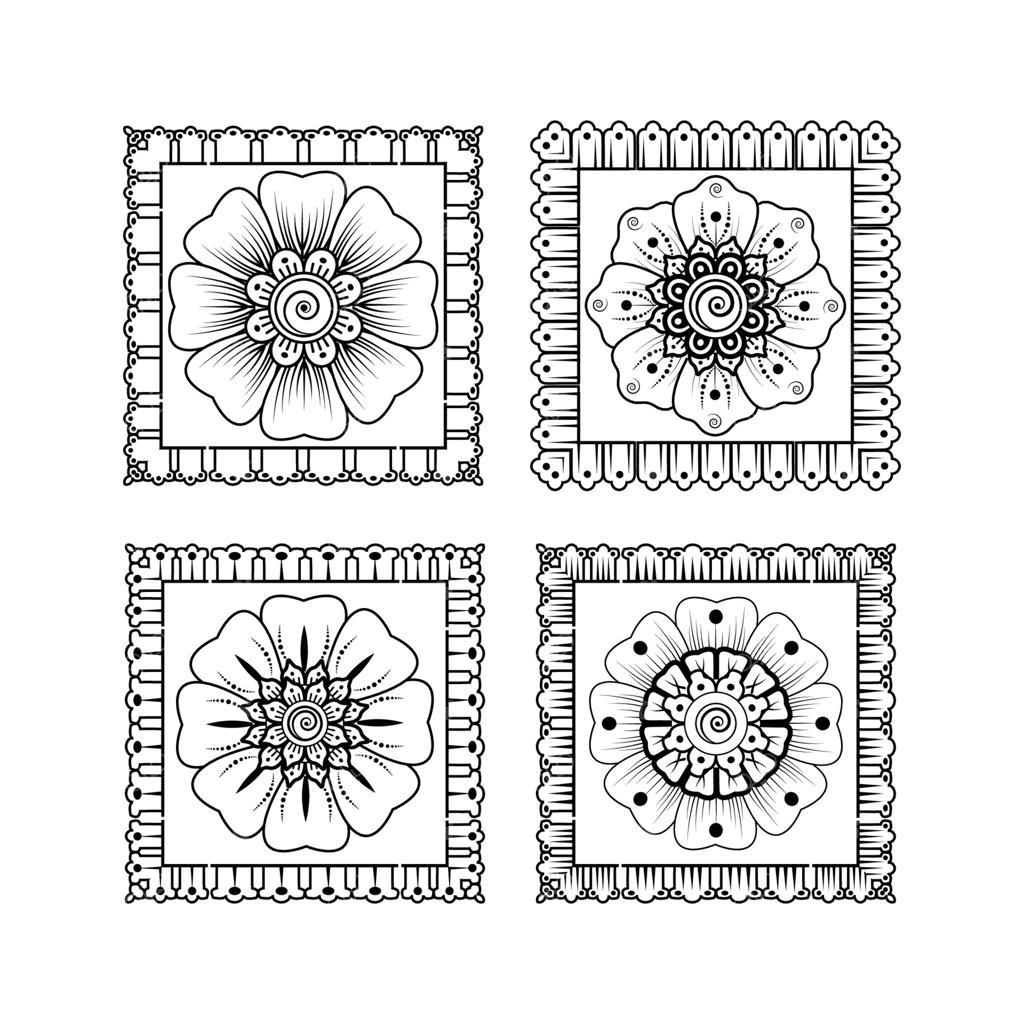 الهام از گل‌های طبیعی برای طراحی حنا.