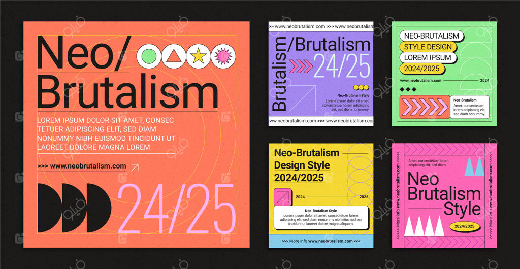 قالب اینستاگرام با طراحی دستی به سبک نئو بروتالیسم