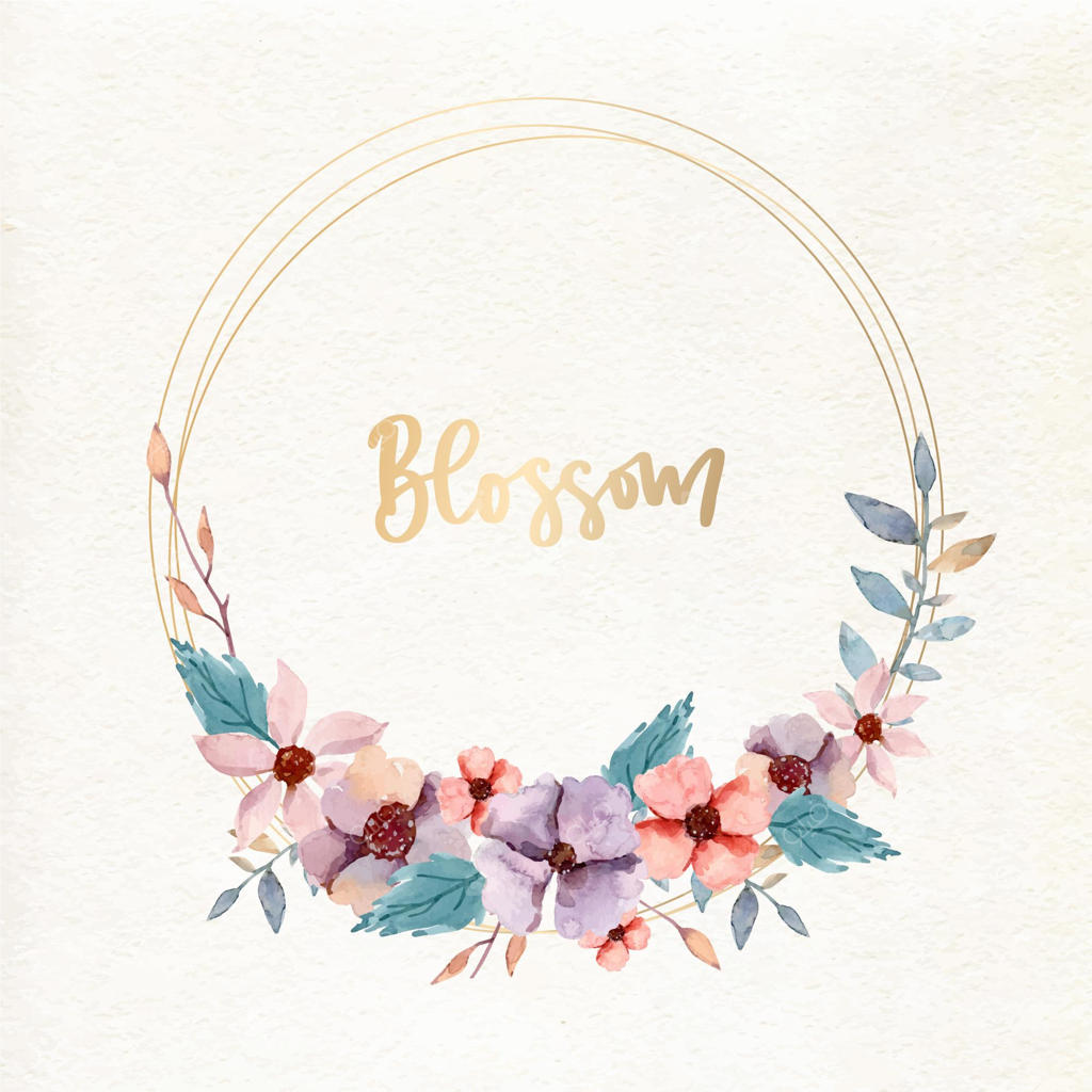 قاب گل‌دار طراحی شده با آبرنگ