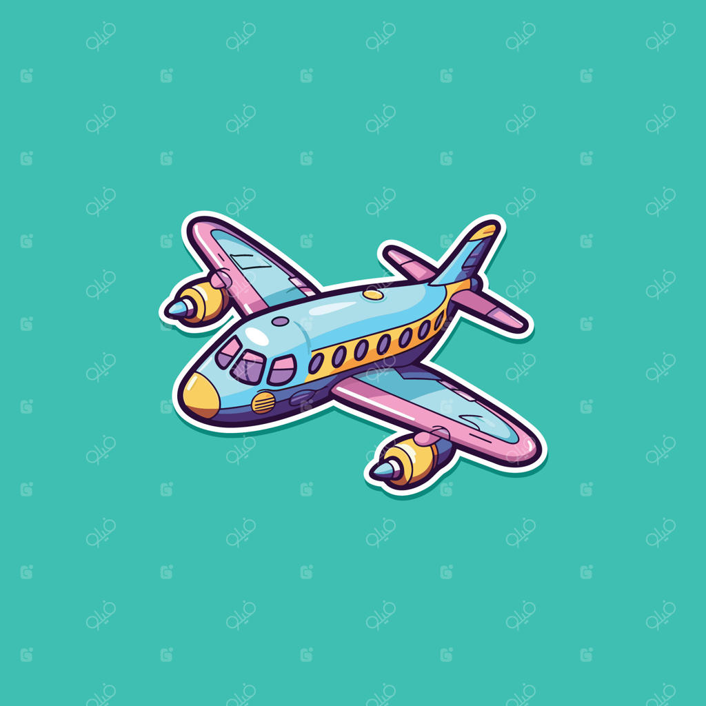 استیکر هواپیما: طرح کارتونی و بانمک