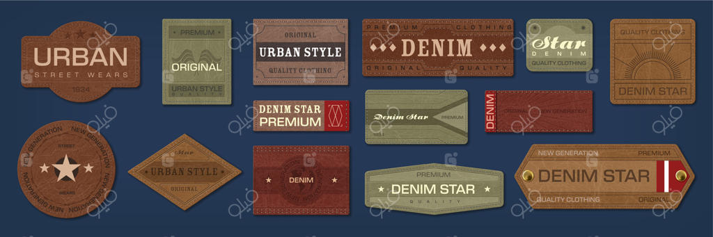 مجموعه برچسب‌ها و پلاک‌های چرمی برای شلوار جین