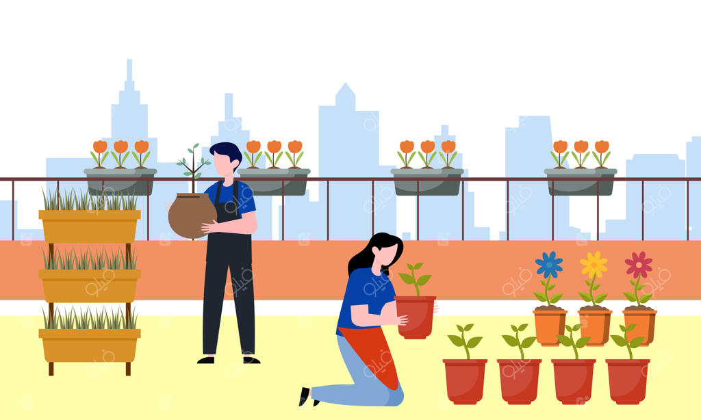 تصویر آرایش کشاورزان و باغبانان بر روی بام سبز