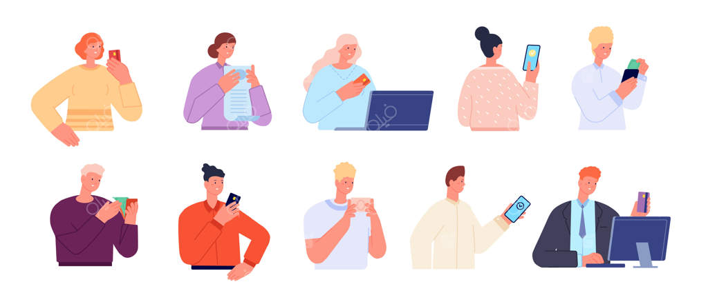 افرادی که از کارت هدیه استفاده می‌کنند و پرداخت با کارت پلاستیکی یا گوشی هوشمند انجام می‌دهند: مشتری که قبض یا صورتحساب را پرداخت می‌کند