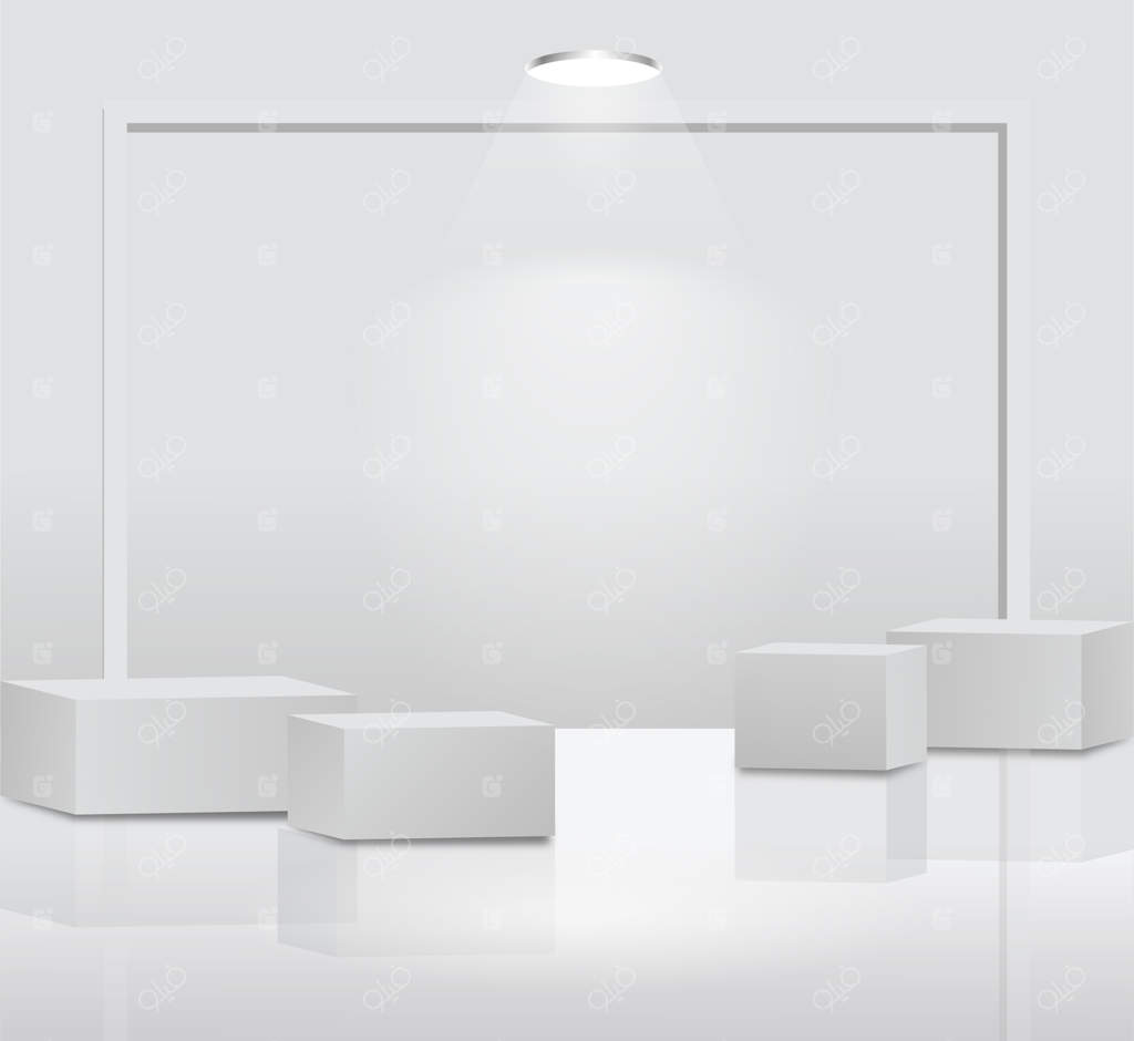 نمایش ساده چهار جایگاه روی پس‌زمینه سفید به همراه مفهوم جعبه‌ای