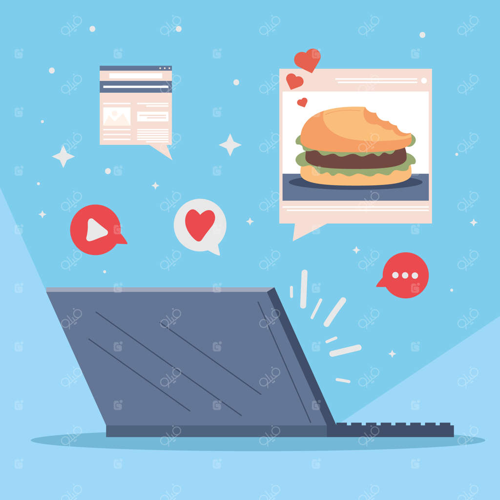 وبلاگ فست فود در لپ‌تاپ
